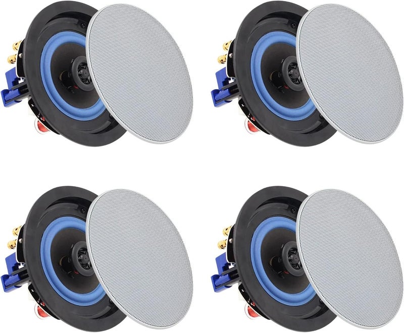 Herdio 4 Inch 320 Watts 2-Way Bluetooth Ceiling Speakers Package Perfect for Home Theater System, Living Room,Office,Flush Mount（4 Speakers） - Image 1