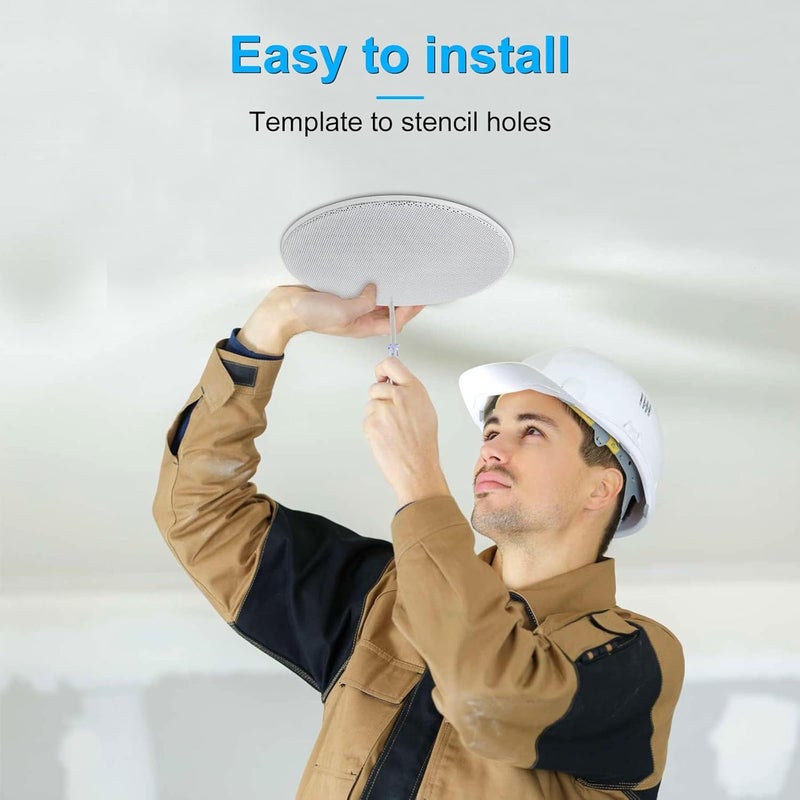Herdio 4 Inch 320 Watts 2-Way Bluetooth Ceiling Speakers Package Perfect for Home Theater System, Living Room,Office,Flush Mount（4 Speakers） - Image 5