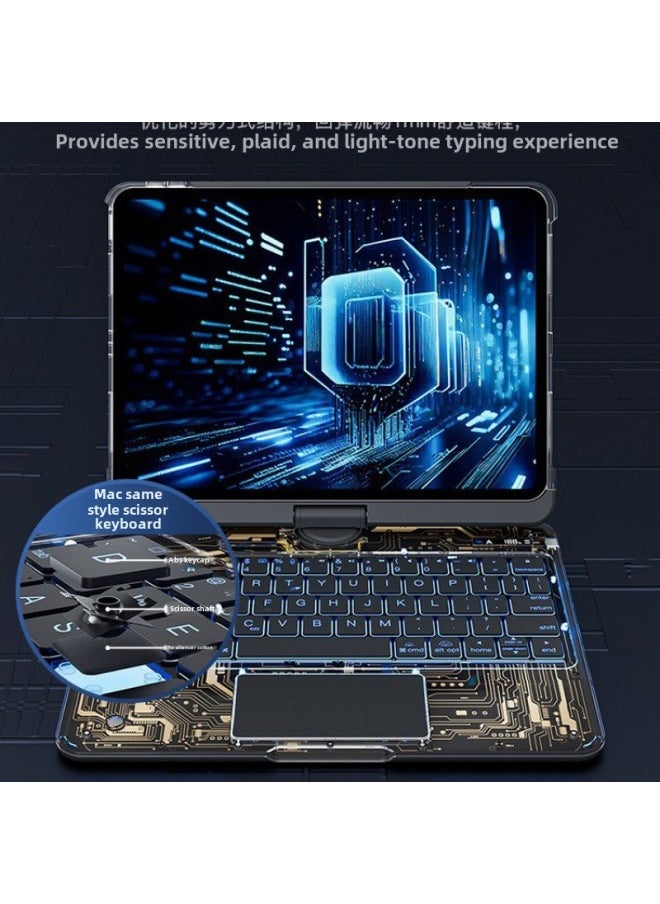 Transparent Rotating IPad Wonderful Control Keyboard For Apple Air5 All-in-one Pro11 Inch Protective Case 4-shell Tablet Computer-Color:-Product Type:Ipad 10th Generation ( 10.9inch )