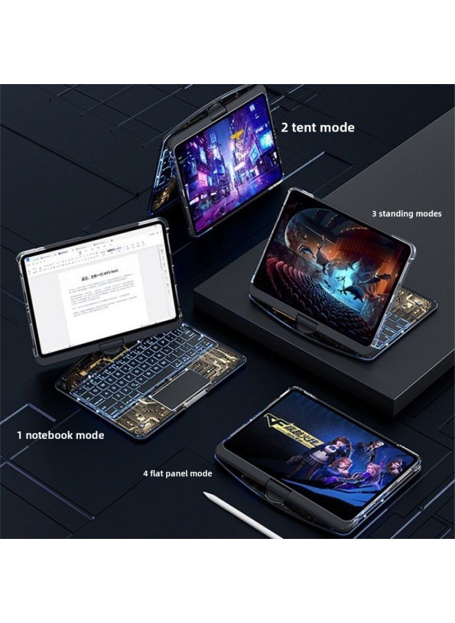 Transparent Rotating IPad Wonderful Control Keyboard For Apple Air5 All-in-one Pro11 Inch Protective Case 4-shell Tablet Computer-Color:-Product Type:Ipad 10th Generation ( 10.9inch )