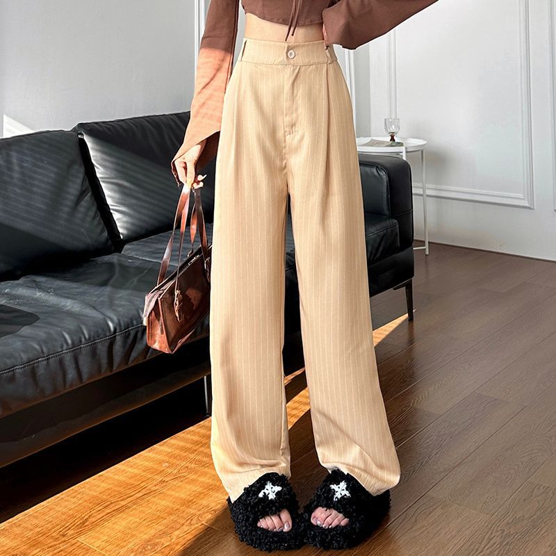 Fashion Casual Striped Suit Pants Straight 2023 New High Waist Wide Leg Pants Loose Mop Pants - Image 5