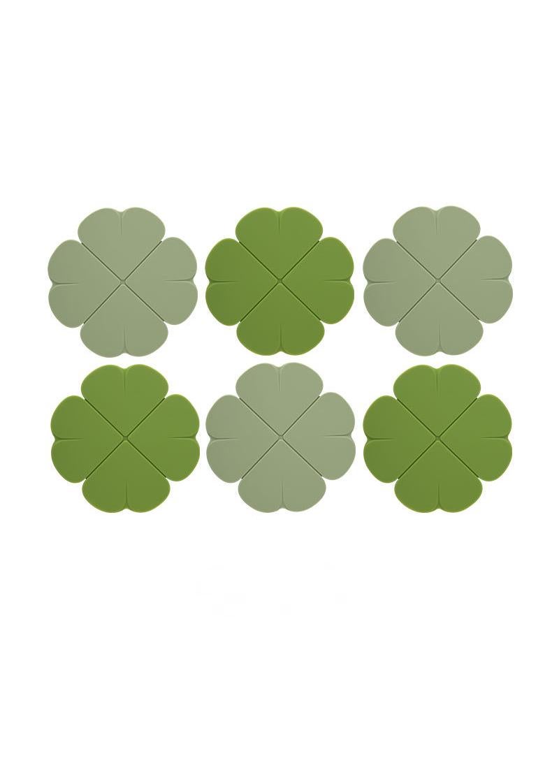 6pcs insulation mat, dining table mat, cup mat, meal mat, silicone household anti-skid and anti scalding pot mat