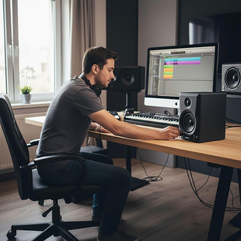 Superlux 3.5-Inch 2-Way Powered Studio Monitor Speaker, 50W Active Speaker with HF/LF Trim, Balanced & Unbalanced Inputs, Wood Cabinet – Ideal for Home Studio, Multimedia & Music Production - Image 4