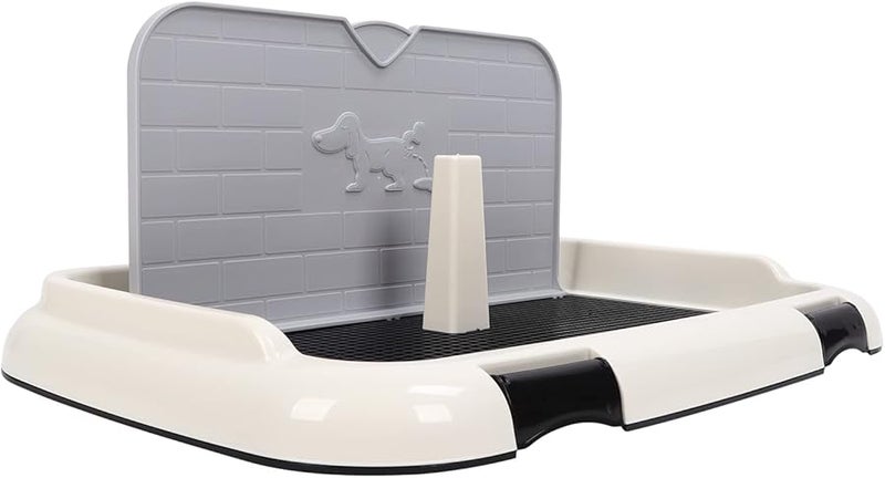 صينية تواليت داخلية سوداء للكلاب مع غطاء حائط لحامل تدريب التواليت للجراء الصغيرة والمتوسطة، وسادة تبول سهلة التنظيف - Image 5