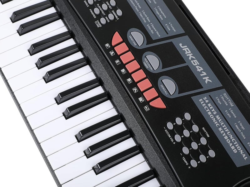 Juarez Octavé JRK541 54-Key Portable Electronic Keyboard with LED Digital Display | Adapter | Key Note Stickers | Microphone | Music Sheet Stand | 100 Rhythms | 100 Timbres | 8 Demos | 8 Percussions - Image 3