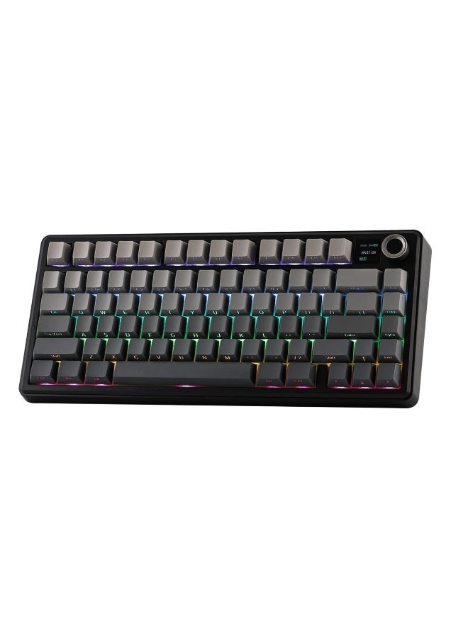 أولا لوحة مفاتيح ألعاب ميكانيكية لاسلكية F75 MAX مع شاشة TFT ومقبض، وثلاثة أوضاع بلوتوث/USB-C/سلكي، وقابلة للتبديل السريع، وإضاءة خلفية RGB، لأجهزة الكمبيوتر الشخصية/Mac/Linux - Image 1