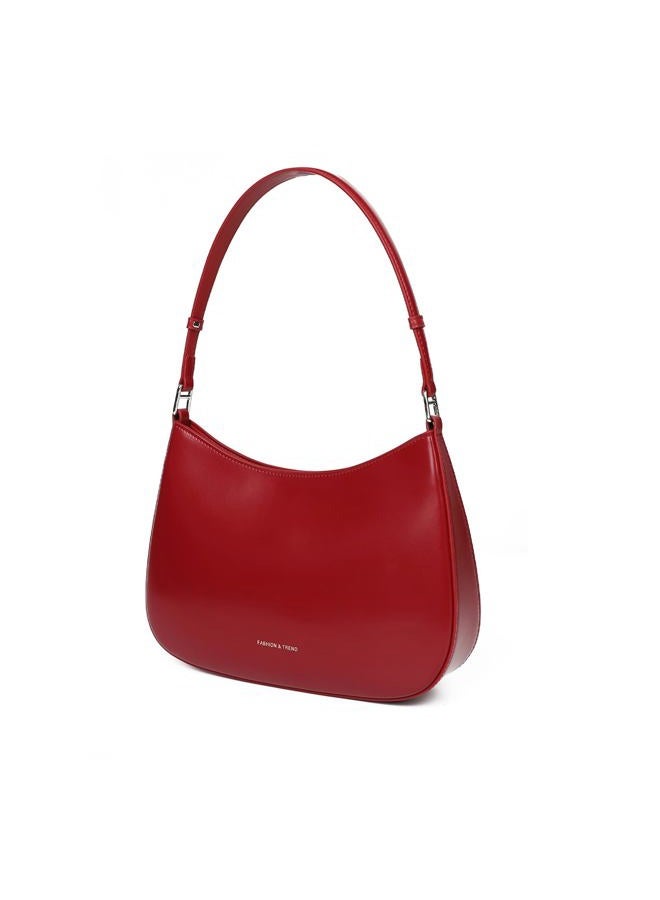 MoreFarther Leather Shoulder Bags for Women, Cute Purses Everyday Trendy, Women's Small Tote Handbags with Magnetic Closure, Wine-red, Medium - Image 1