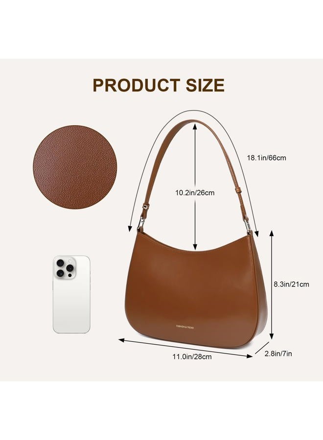 MoreFarther Leather Shoulder Bags for Women, Cute Purses Everyday Trendy, Women's Small Tote Handbags with Magnetic Closure, Wine-red, Medium - Image 4