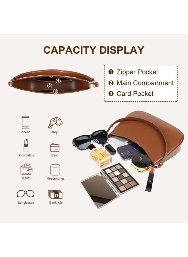 MoreFarther Leather Shoulder Bags for Women, Cute Purses Everyday Trendy, Women's Small Tote Handbags with Magnetic Closure, Wine-red, Medium - Image 3