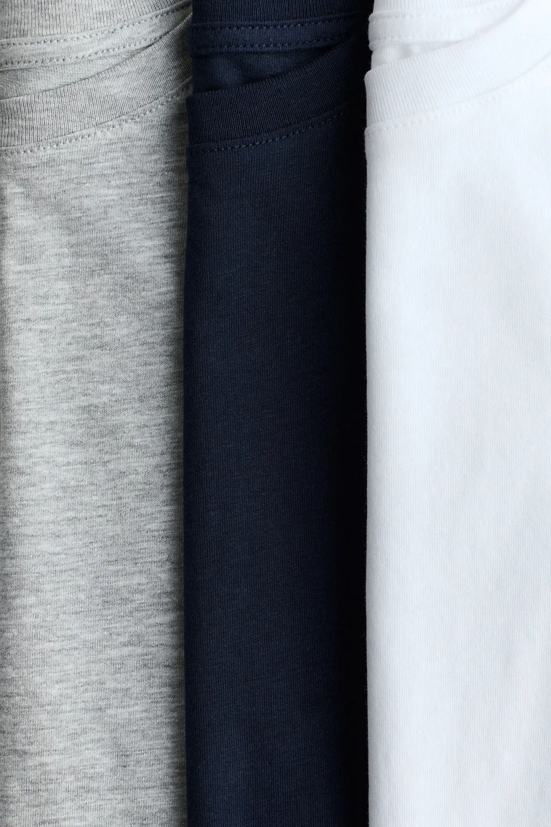 اتش اند ام تي-شيرتات قطنية - عبوة من 3 قطع