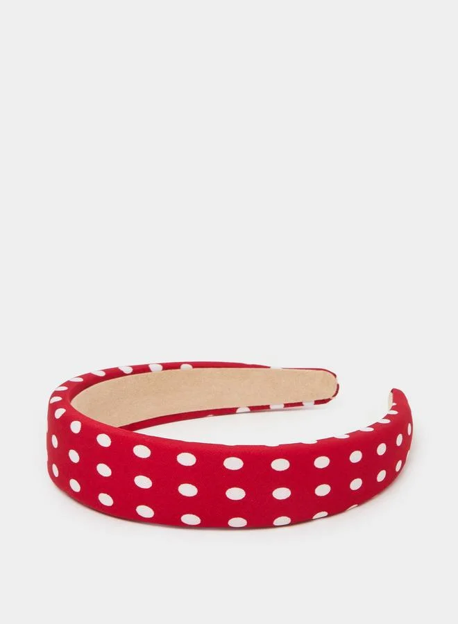 Styli Red Polka Dot Padded Headband