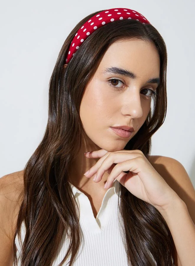 Styli Red Polka Dot Padded Headband