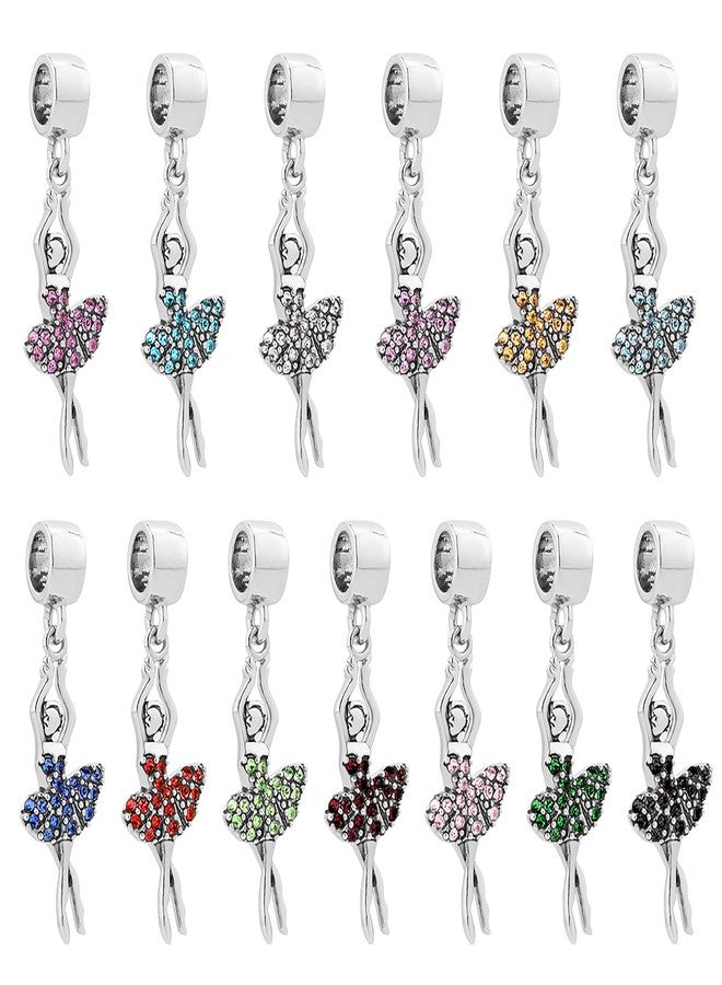 MiiFort Black Zircon Ballet Dancer Dangle Charm fits Pandora Charms Bracelets Birthday Jewelry Gift for Daughter Granddaughter Women - Image 4
