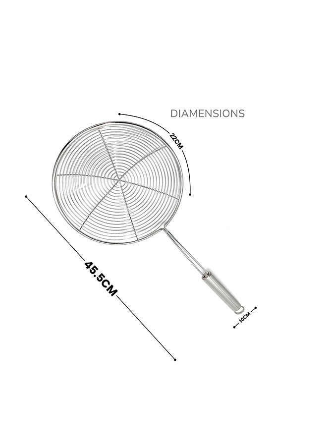 Feelings Spider Skimmer 22cm| Stainless Steel Strainer for Deep Frying, Cooking & Skimming | Durable Fine Mesh, Non-Slip Handle | Kitchen Essential (22CM) - Image 2