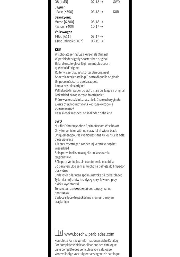 Bosch Wiper Blade Aerotwin A621S, Length: 650mm/500mm − Set of Front Wiper Blades - Only for Left-Hand Drive (EU) - Image 3