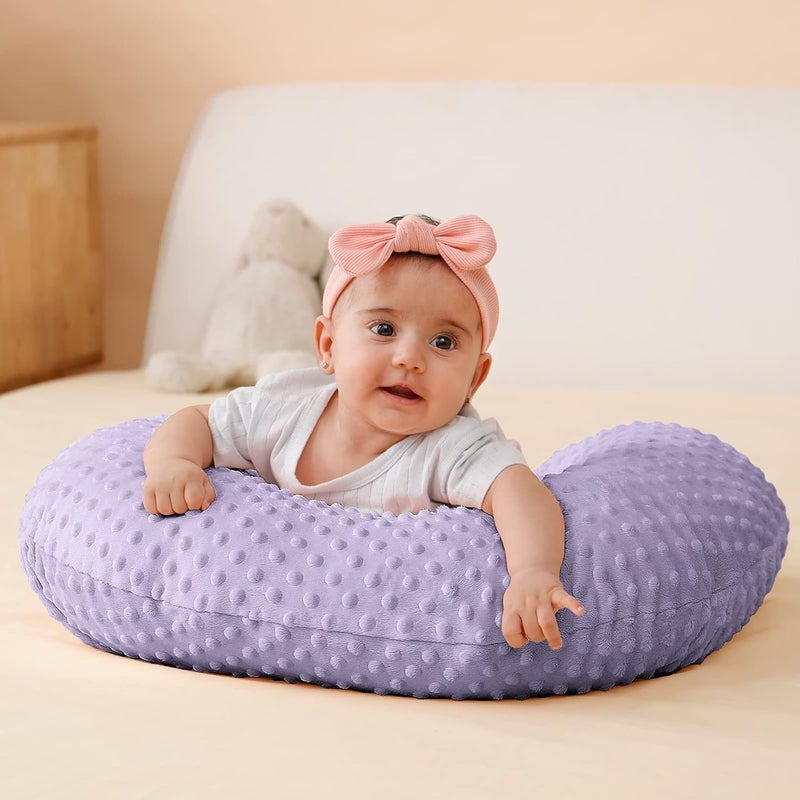 QUENESS Nursing Pillow Cover Breastfeeding Pillow Cases Plush Dot Slipcover (Orchid) - Image 3