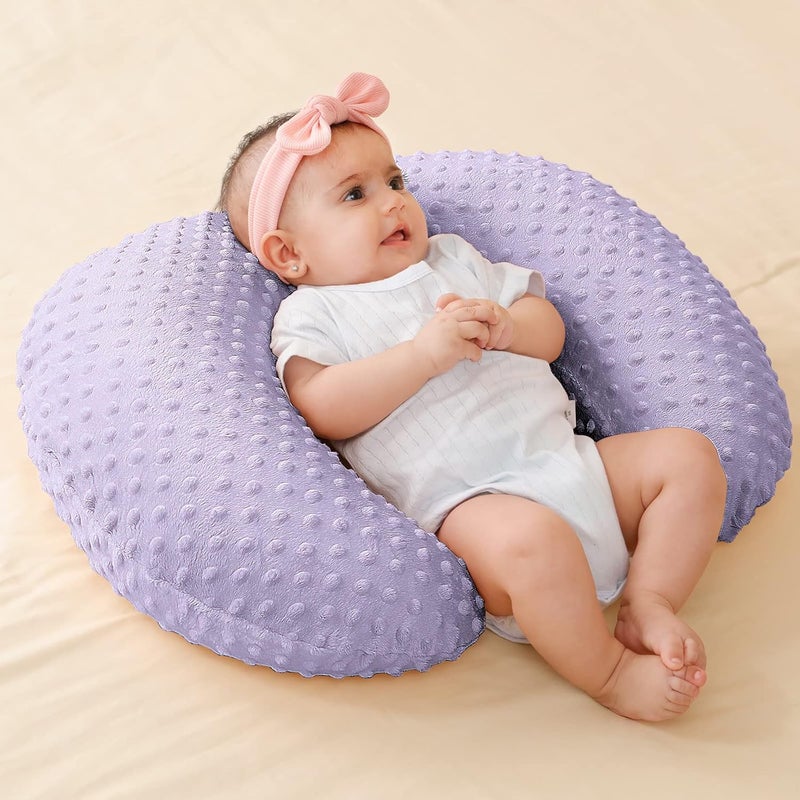 QUENESS Nursing Pillow Cover Breastfeeding Pillow Cases Plush Dot Slipcover (Orchid) - Image 4