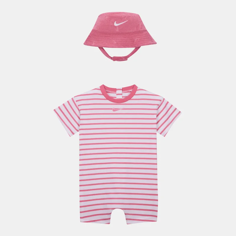 Kids' Towel Terry Romper & Bucket Hat Set