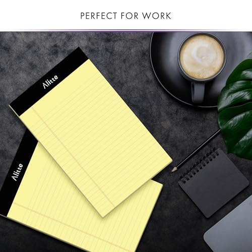 Alitte Yellow Legal Notepads 5x8, Pack of 6 - Perforated Narrow Ruled Writing Pad - Premium Thick Paper, No Ink Bleeding - Blank Legal Pads For Home, Office, School, Business - 50 Sheets Per Notebook - Image 4