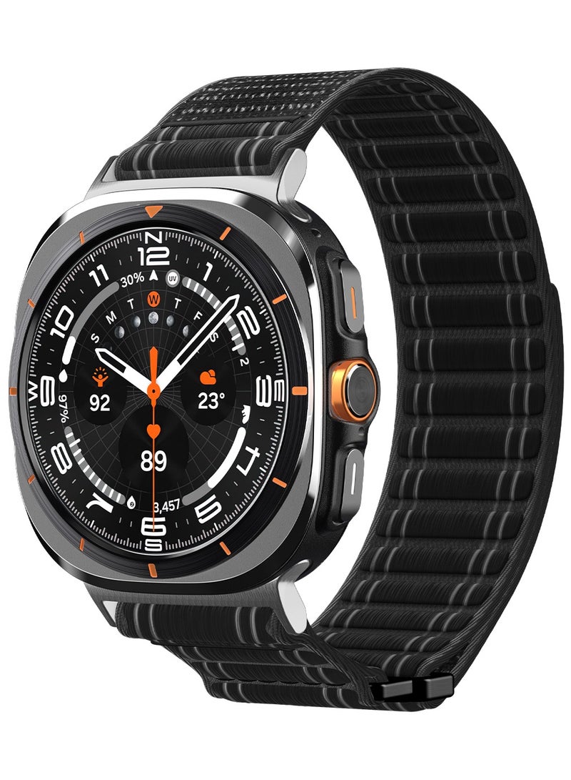 Spigen WBF0 for Samsung Galaxy Watch ULTRA Band 47mm (2025/2024) Lightweight Fabric Strap - Black - Image 1