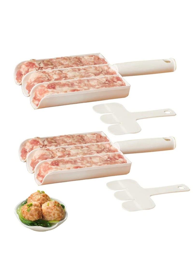 Excefore Creative Kitchen Triple Meatball Maker, Meat Baller Spoon with Cutting Spade, DIY Meatball Making Set,Home Cooking Tools for Quick Cooping Cookie Dough Or Sorbet 2 Pack  - Image 1