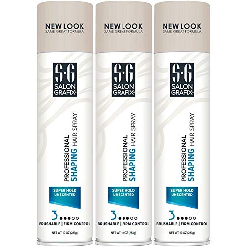 Salon Grafix Professional Super Hold Unscented Shaping Hair Spray, 10-Ounces (3 pack) - Image 2