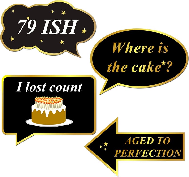 Konsait 80th Birthday Photo Booth Props48Count Funny 80 Party Photo Props Kit Black Gold Decor with Stick for Man Woman 80th Birthday Decorations Supplies Birthday Party Accessories Favors - Image 5