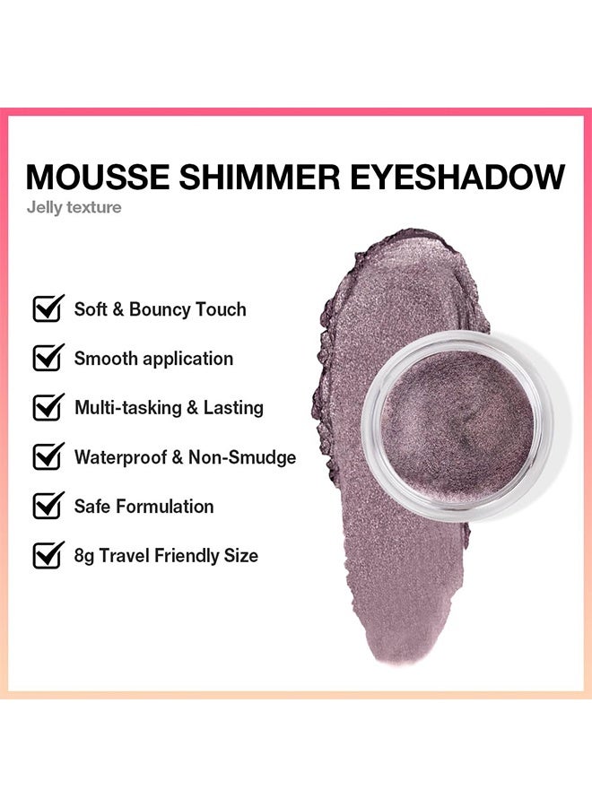 SHCOETY Mousse Shimmer Eyeshadow & Glow,Cream Glitter Dark Purple Shimmer Metallic Eyeshadow Palette Makeup, Natural Single Mini Instant Holographic Eyeshadow For Women, Sombras Crema Para Ojos, Talc, Paraben & Cruelty Free #01 - Image 5