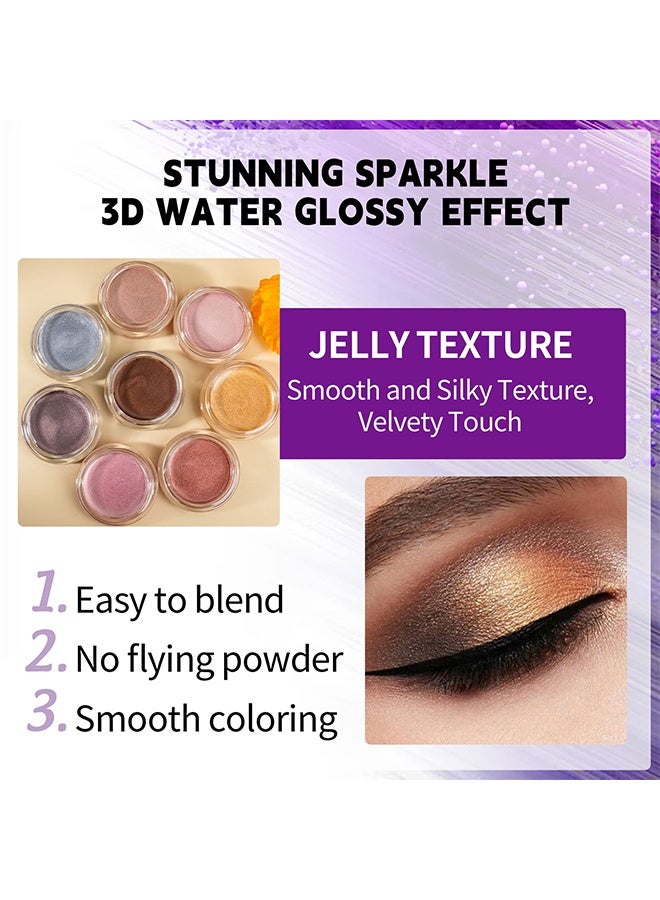 SHCOETY Mousse Shimmer Eyeshadow & Glow,Cream Glitter Dark Purple Shimmer Metallic Eyeshadow Palette Makeup, Natural Single Mini Instant Holographic Eyeshadow For Women, Sombras Crema Para Ojos, Talc, Paraben & Cruelty Free #01 - Image 4