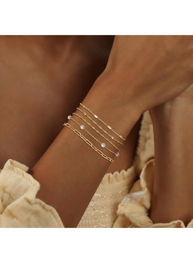 يوكانبي سوار سلسلة مشبك الورق البسيط – قابل للتعديل، رقيق وأنيق للنساء، موضة متعددة الطبقات - Image 4