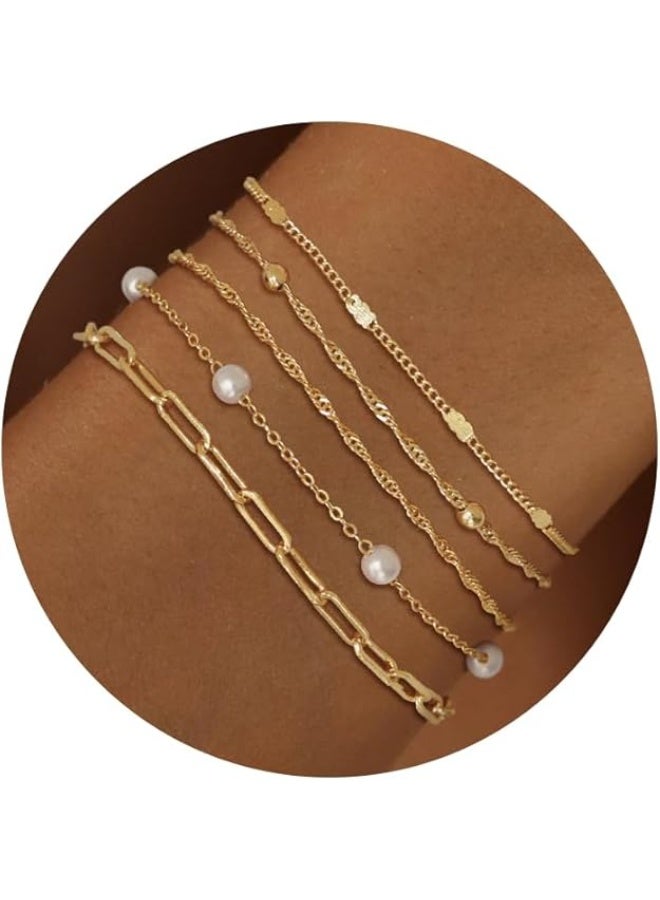 يوكانبي سوار سلسلة مشبك الورق البسيط – قابل للتعديل، رقيق وأنيق للنساء، موضة متعددة الطبقات - Image 1