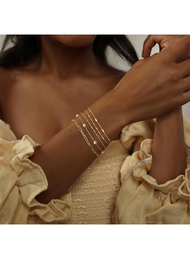 يوكانبي سوار سلسلة مشبك الورق البسيط – قابل للتعديل، رقيق وأنيق للنساء، موضة متعددة الطبقات - Image 3