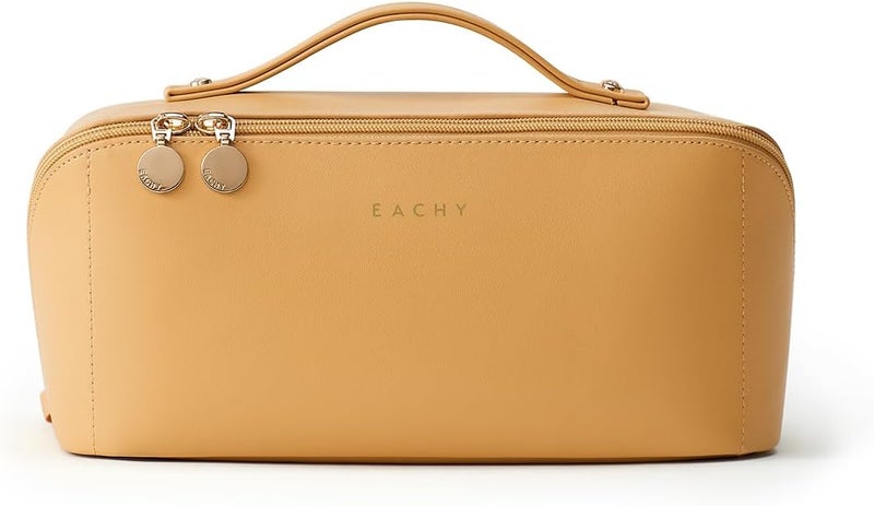 حقيبة مكياج للسفر من إيتشي (EACHY Travel Makeup Bag)، حقائب تجميل ذات سعة كبيرة للنساء، حقيبة مقاومة للماء وسهلة الحمل، بتصميم مفتوح ومسطح لحمل اللوازم الشخصية. - Image 5