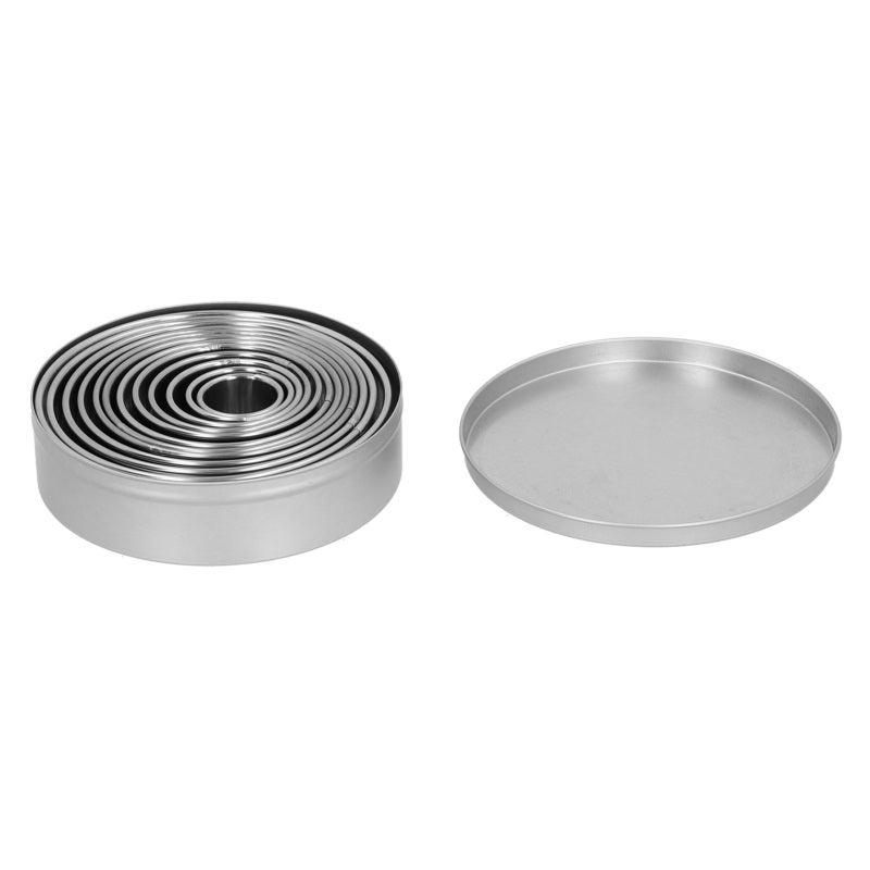 Round Cutting Die: 12 Stainless Steel Circle Cutter Set - Rust-Resistant Deformation-Proof Glossy Sharp Edge for Baking Kitchen Craft Dough Clay Pastry Soft Object Shaping - Image 4