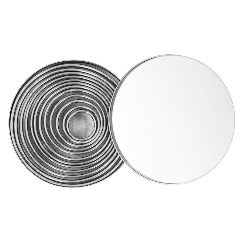 Round Cutting Die: 12 Stainless Steel Circle Cutter Set - Rust-Resistant Deformation-Proof Glossy Sharp Edge for Baking Kitchen Craft Dough Clay Pastry Soft Object Shaping - Image 2