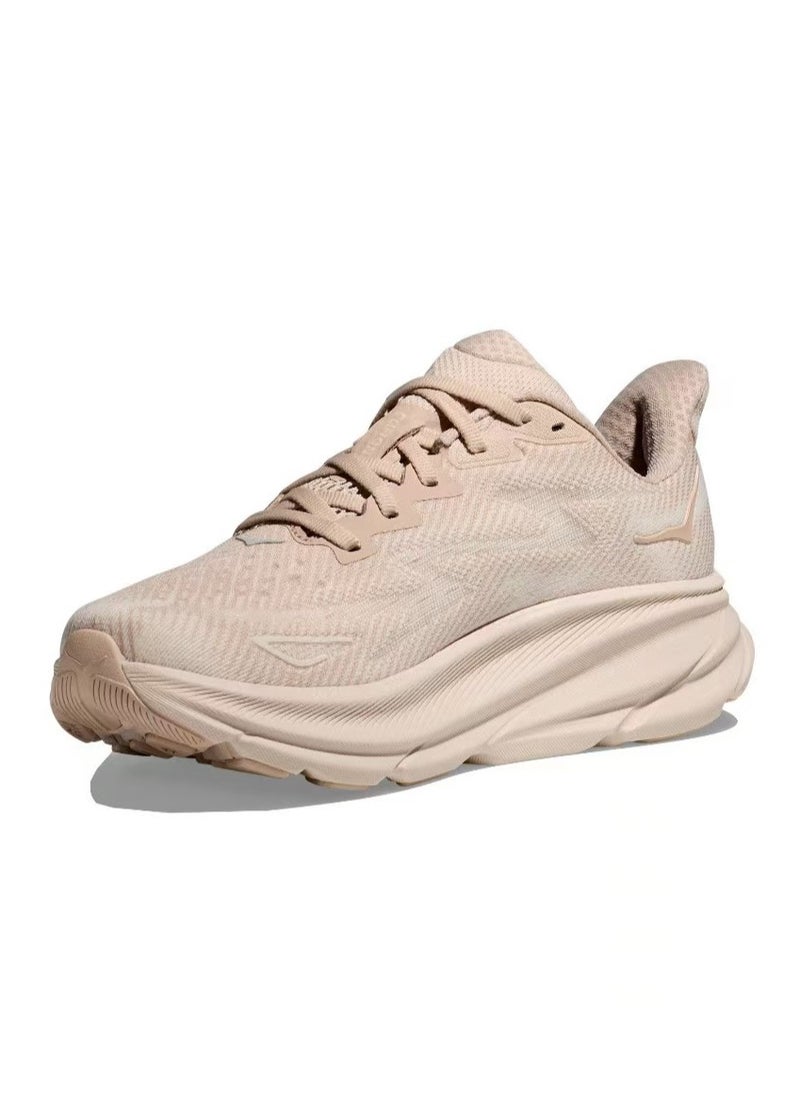 Hoka One One Clifton 9 Outdoor Running Sneakers Khaki Pink  - Image 4