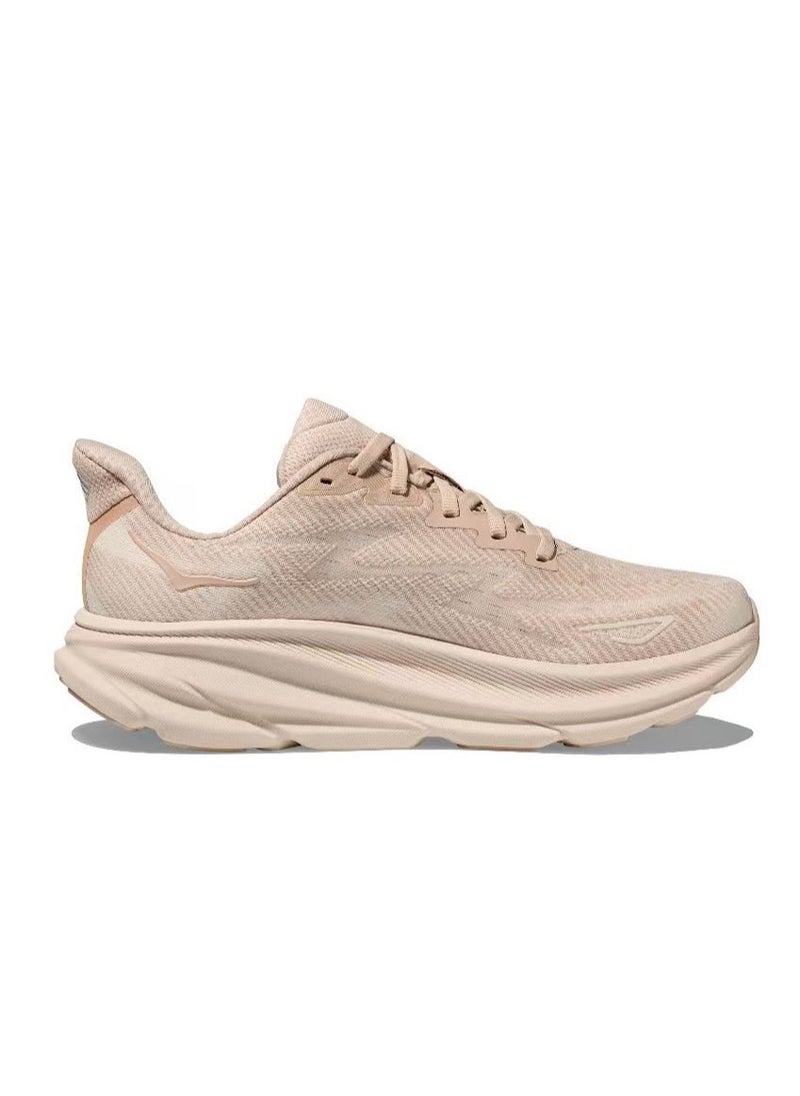 Hoka One One Clifton 9 Outdoor Running Sneakers Khaki Pink  - Image 2
