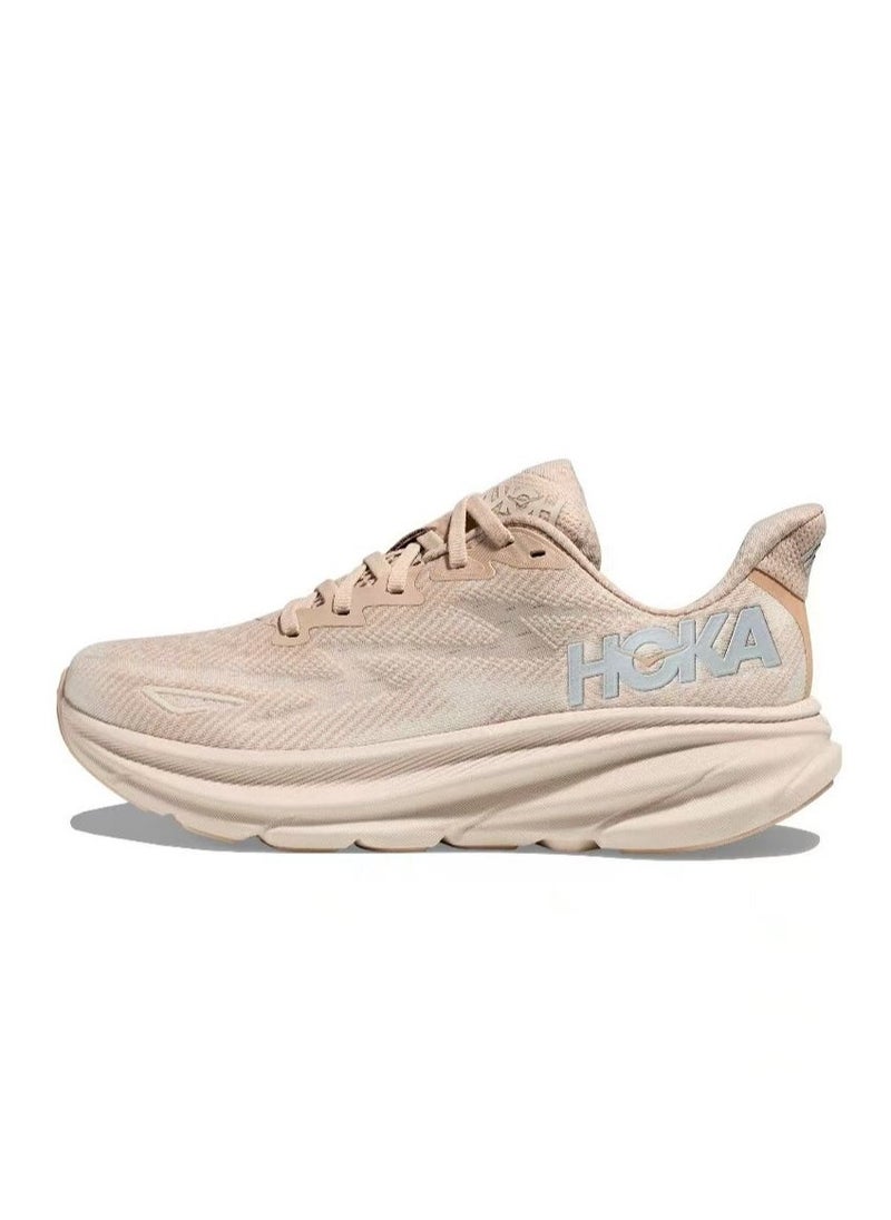 Hoka One One Clifton 9 Outdoor Running Sneakers Khaki Pink  - Image 1