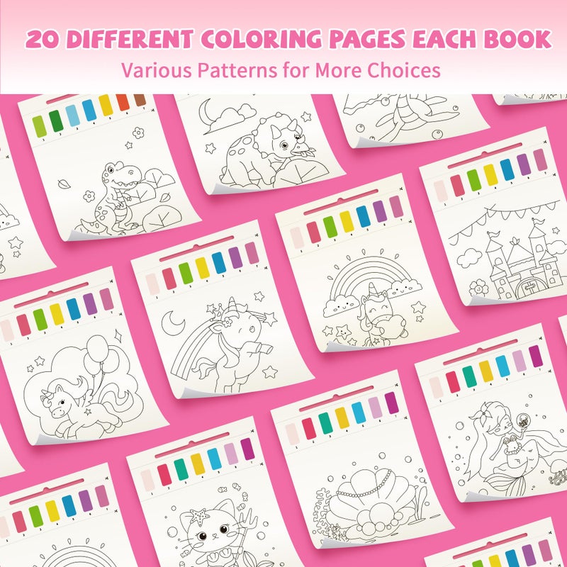 Gocozer 3PCS Paint With Water Books for Kids 20 Page Each,Unicorn Mermaid & Dinosaur Watercolor Paint Book Set for Kid,Toddlers Color Coloring Painting Drawing Set,Mess Free Toys Gifts for Kid Age 3 4 5 6 7 8 - Image 5