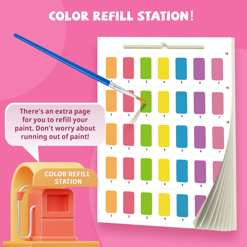 Gocozer 3PCS Paint With Water Books for Kids 20 Page Each,Unicorn Mermaid & Dinosaur Watercolor Paint Book Set for Kid,Toddlers Color Coloring Painting Drawing Set,Mess Free Toys Gifts for Kid Age 3 4 5 6 7 8 - Image 3