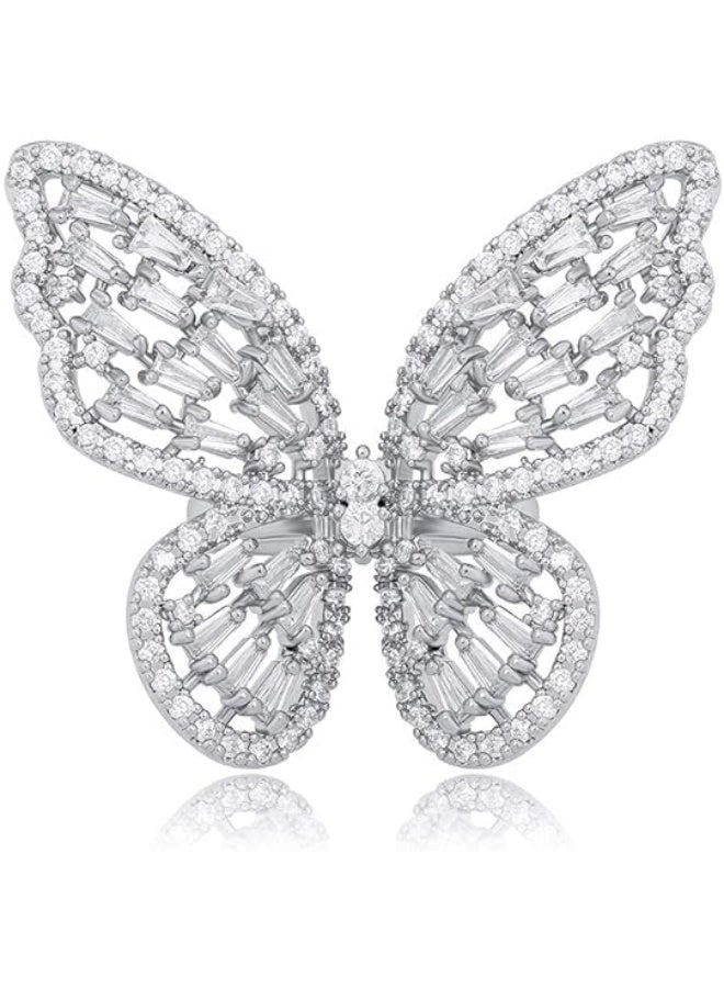 فيروز جوليري خاتم فراشة للنساء، خاتم كريستال قابل للتعديل للنساء الصديقات والعائلة والعشاق ويناسب جميع الاشخاص من فيروز جوليري . - Image 1