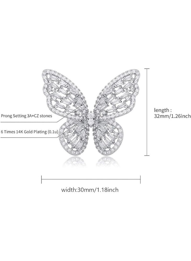 فيروز جوليري خاتم فراشة للنساء، خاتم كريستال قابل للتعديل للنساء الصديقات والعائلة والعشاق ويناسب جميع الاشخاص من فيروز جوليري . - Image 4