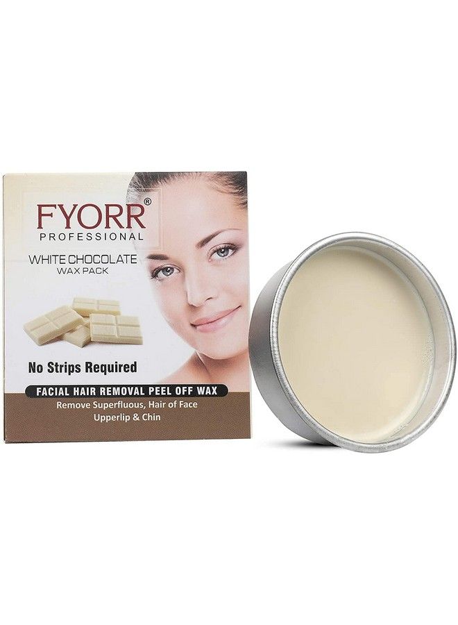 FYORR 80Gram Each Peeloff Katori Wax For Upper Lip Facial Hair Eyebrow Free Waxing Wooden Spatula (White Chocolate 240Gram) - Image 3