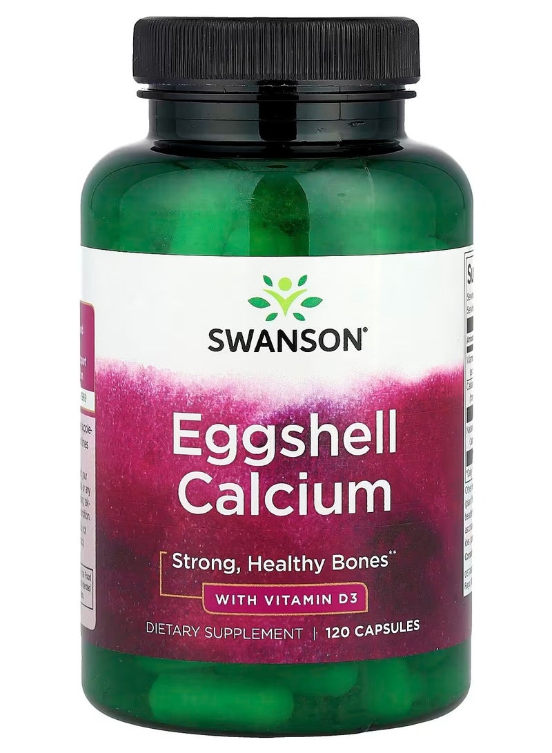 Swanson, Eggshell Calcium With Vitamin D3, 120 Capsules