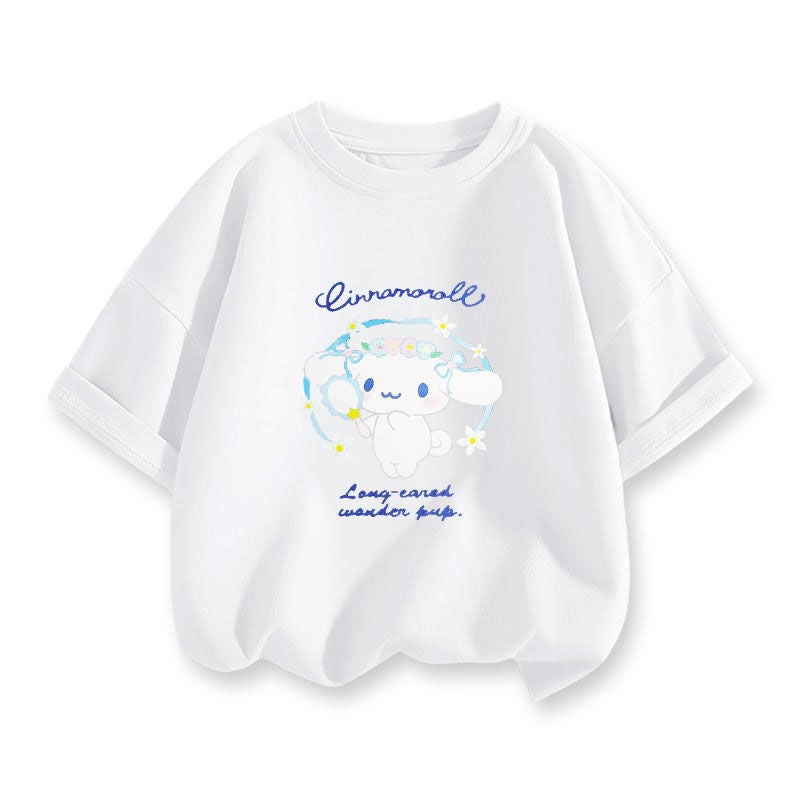 Coolometi Children'S Short-Sleeved Girls' Summer Printed T-Shirt New Children'S Yugui Dog Half-Sleeved Shirt Fashion - Image 1