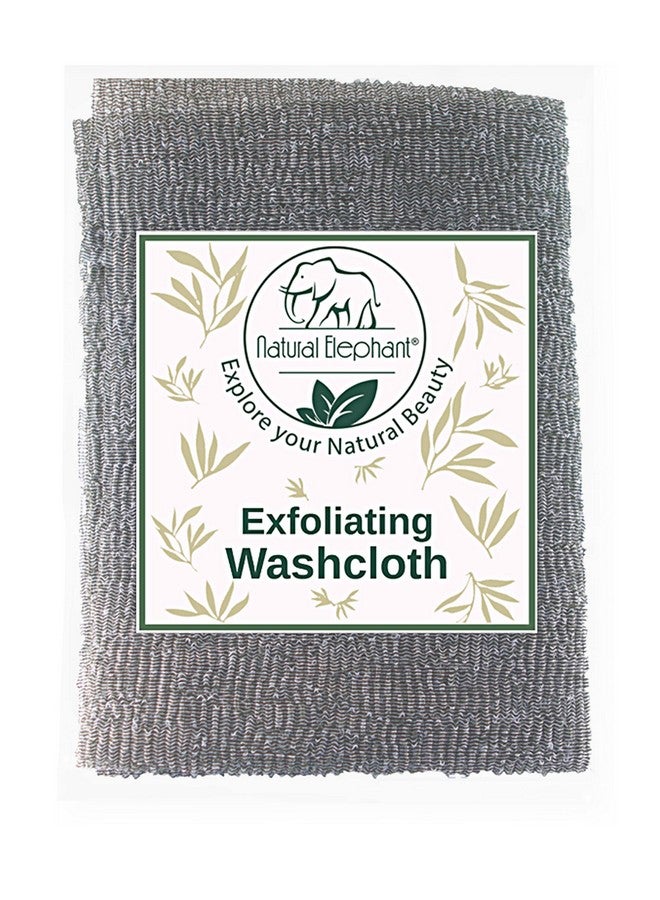 Natural Elephant Exfoliating Washcloth Charcoal Grey Japanese Shower Scrubber For Body (2 Pack (2 Washcloths))  - Image 3