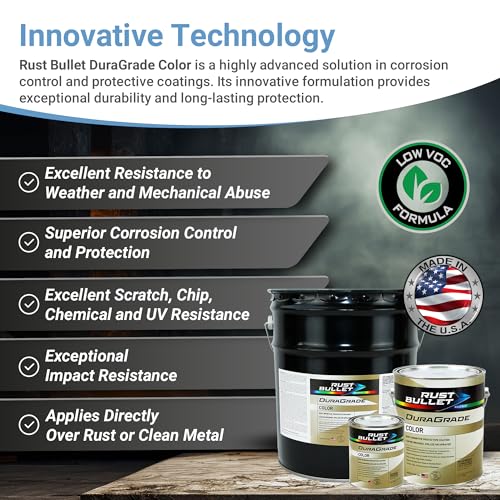 RUST BULLET DuraGrade Color - Black - 1 Gallon - Advanced Technology Corrossion Control, Rust Inhibitor & Protective Coating, Exceptional Adhesion, UV Resistant - Image 2
