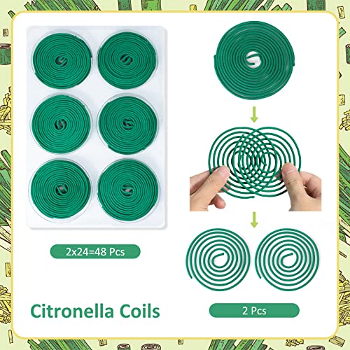 SCENTORINI Citronella Coils, 48 PCS Citronella Incense with Coil Holder, Suitable for Outdoor Use, Pool Side, Patio, Porches - Image 2
