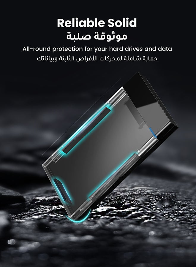 Ugreen Hard Drive Enclosure USB C Gen 2 External Hard Disk Case to SATA SDD Cover Adapter for 9.5mm 7mm 2.5 Inch SATA I II III PS4 HDD SSD 6Gbps Fast Speed UASP Black - Image 4