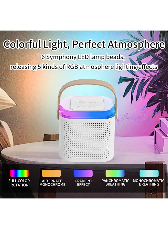 ZCM-HAPPY Portable Bluetooth Karaoke Speaker with 2 Wireless Microphones, Voice Changing Effects and RGB Lights, TF Card AUX Connectivity and Type-C Charging - Perfect for Home Parties and Singing Fun  - Image 3